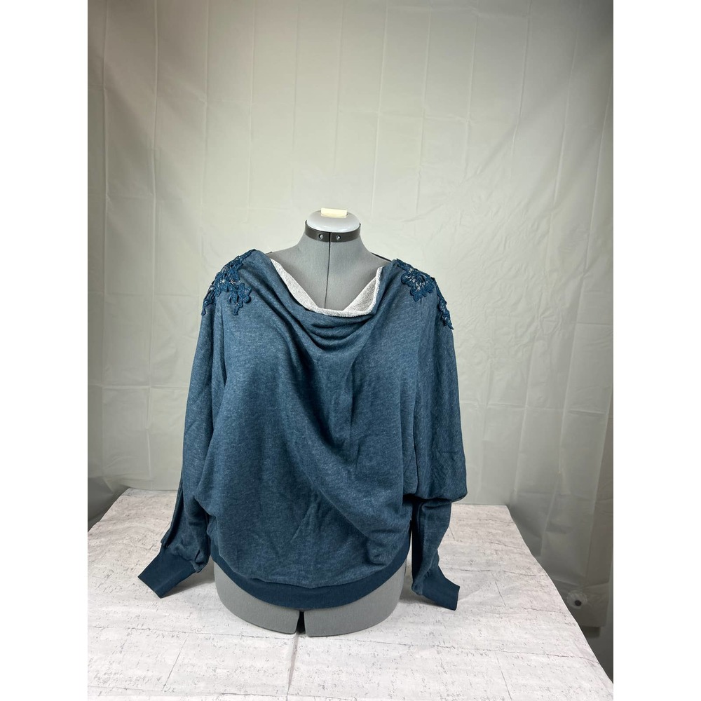 NWT Anthropologie Meadow Rue "Bria" Lace Back Sweatshirt Size XL